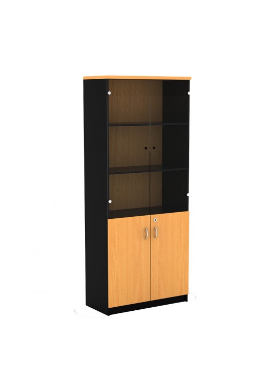 Mortred Bookcase with Door & Glass